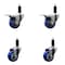 Service Caster 3'' Blue Poly Swivel 1-1/8'' Expanding Stem Caster Set 2 Total Lock Brakes, 4PK SCC-EXTTL20S314-PPUB-BLUE-2-S-2-118 - alternate 1